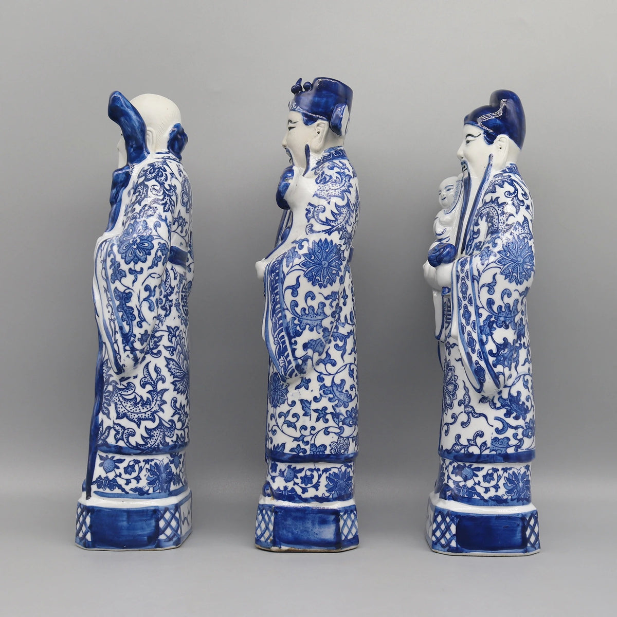 3-Piece Fortune, Prosperity & Longevity Figurine Set