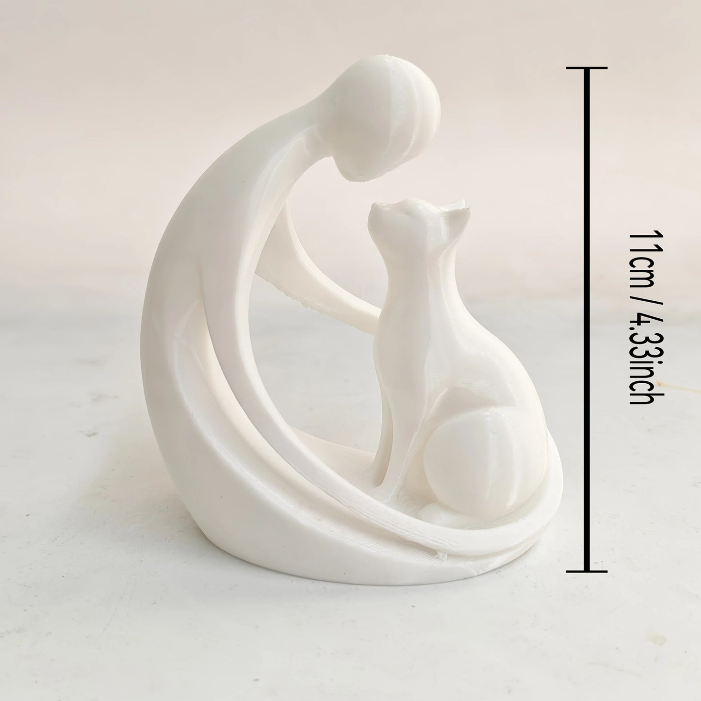 Abstract Human & Cat Sculpture