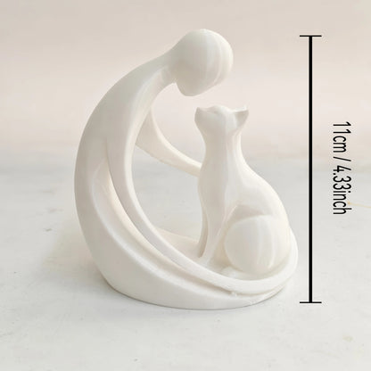 Abstract Human & Cat Sculpture