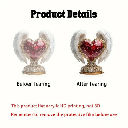 Angel Wings Heart Acrylic Decor