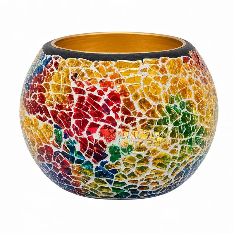 Rainbow Glass Candle Holder
