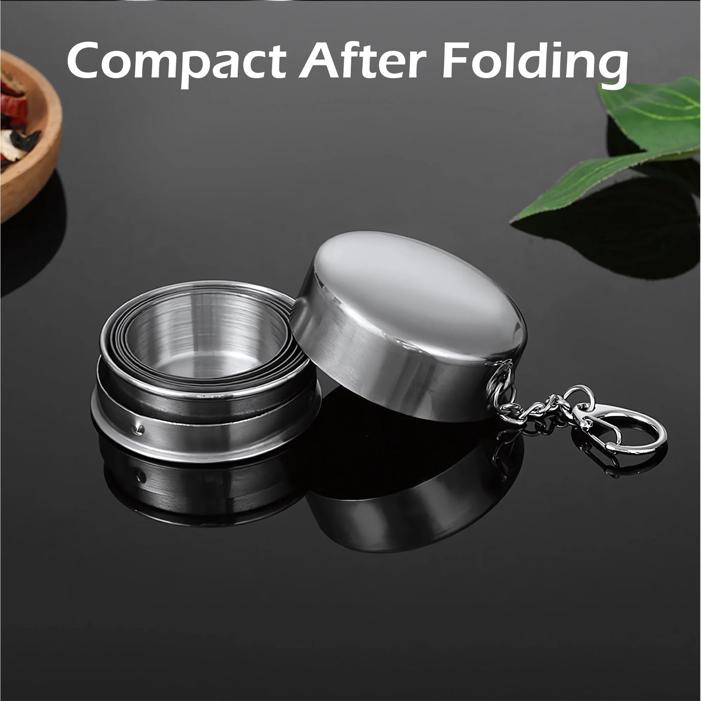 Portable Folding Stainless Steel Drinking Cup