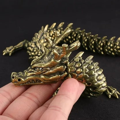 3D Copper Finish Movable Dragon Ornament