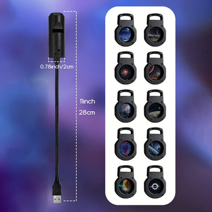 LED Galaxy Projector Night Light with 10 Interchangeable Space Films