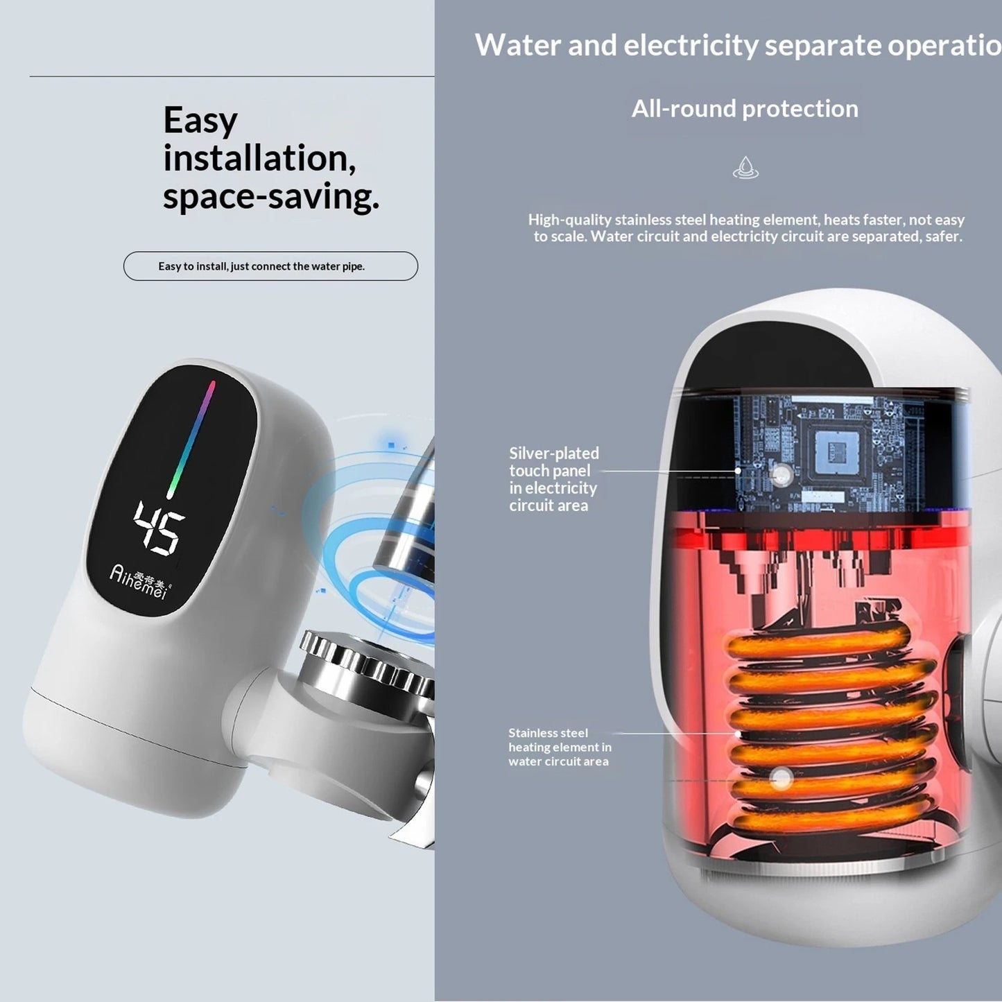 Digital Display Instant Hot Water Faucet
