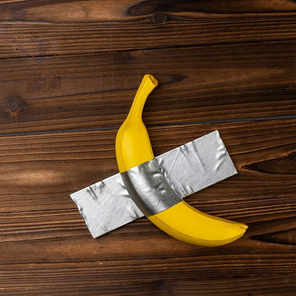 The Duct-Taped Banana Sculpture