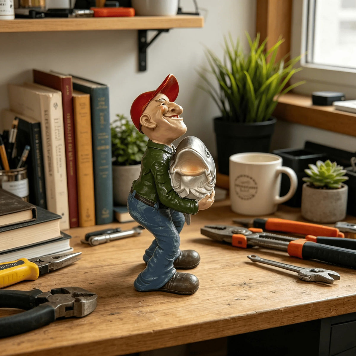 Big Catch Fisherman Figurine