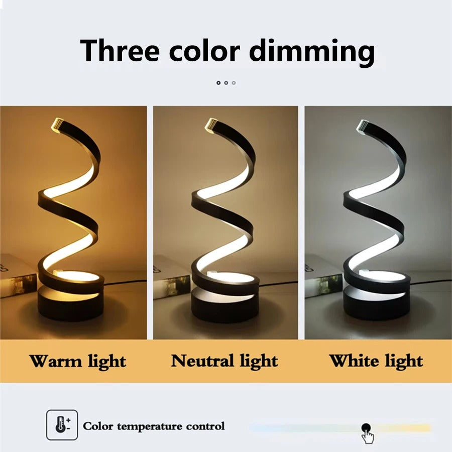 Spiral LED Bedside Table Lamp
