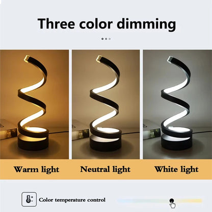 Spiral LED Bedside Table Lamp