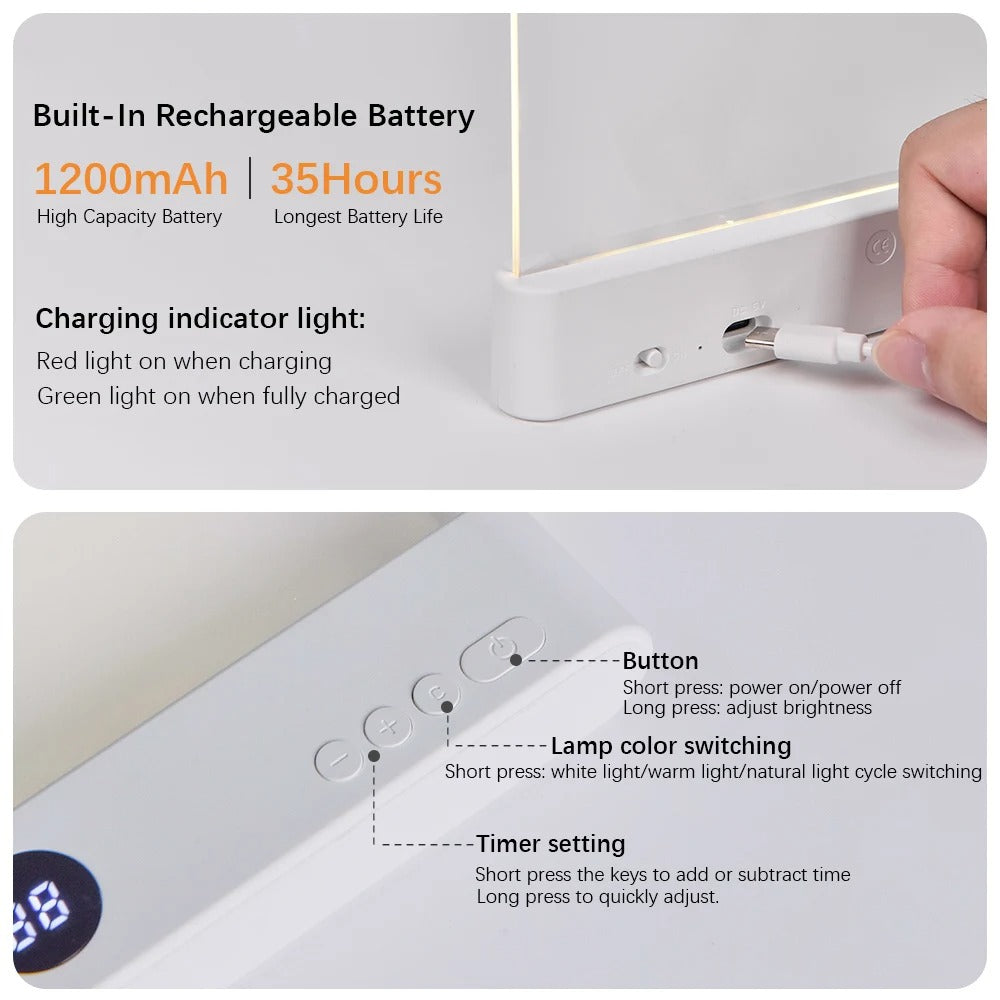Rechargeable LED Reading Light with Night Light Mode
