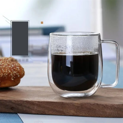 Double Wall Glass Coffee Mug – Heat Resistant