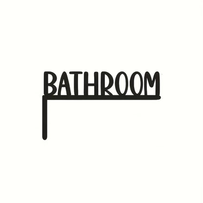 Elegant Metal Bathroom Sign