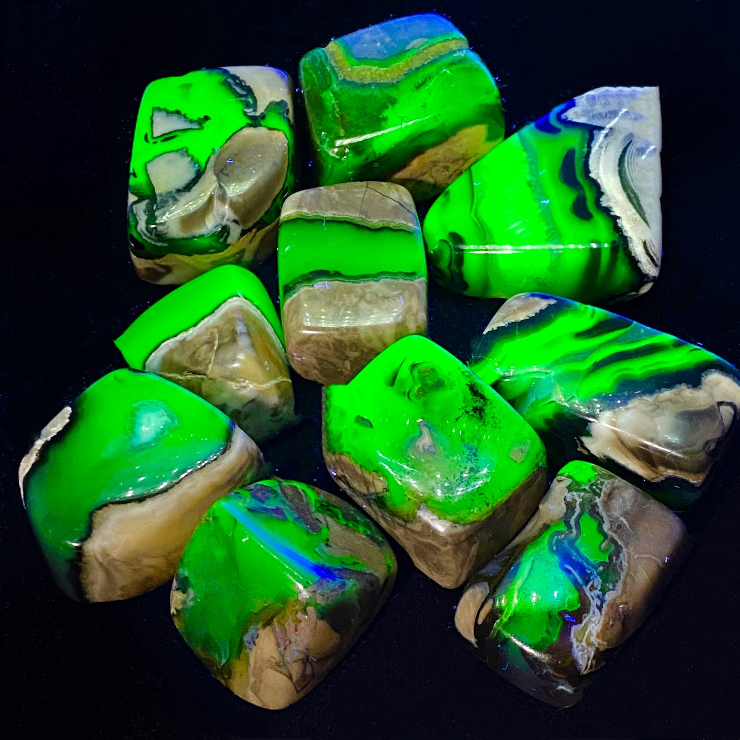 3-Piece Natural Volcanic Agate Crystal Set