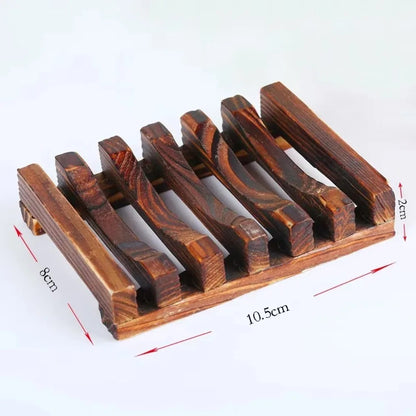 2Pcs Natural Wooden Soap Trays