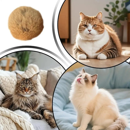 Fluffy Rabbit Fur Cat Toy Ball
