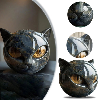 Black Cat Stone Figurine