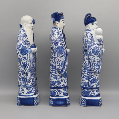 3-Piece Fortune, Prosperity & Longevity Figurine Set