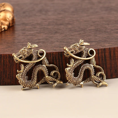 Retro Brass Dragon Figurine – Wealth & Prosperity Decor