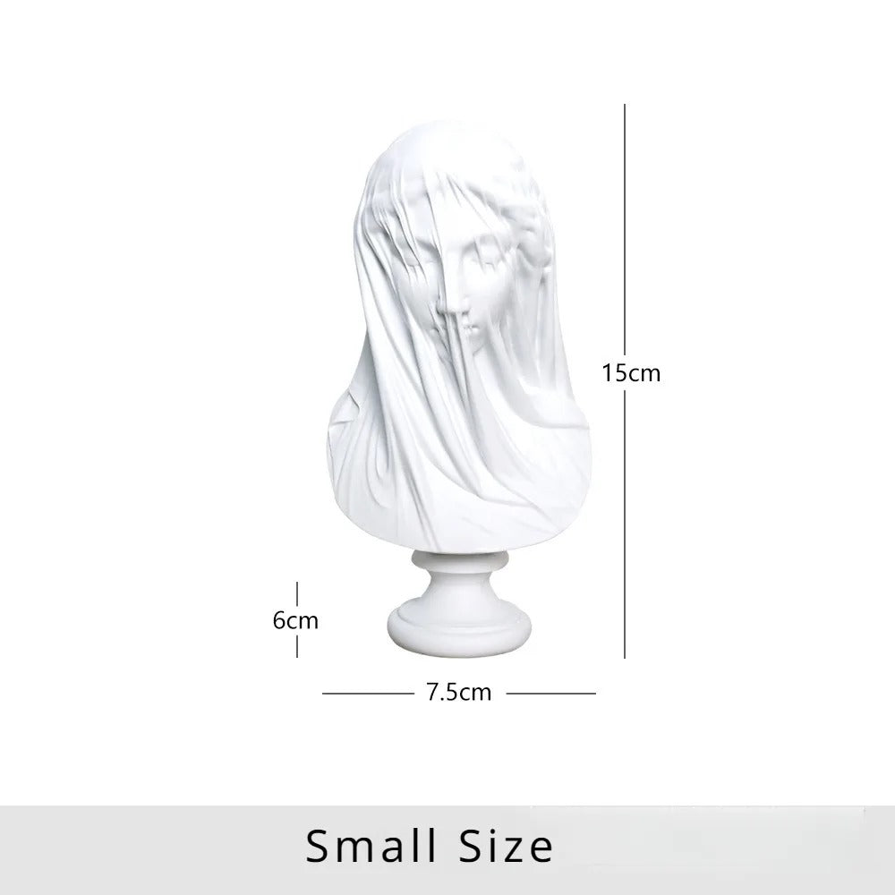 Veiled Lady Bust Statue – Classic Greek Roman Goddess Sculpture