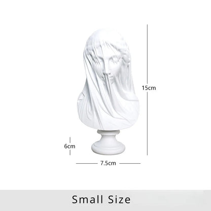 Veiled Lady Bust Statue – Classic Greek Roman Goddess Sculpture