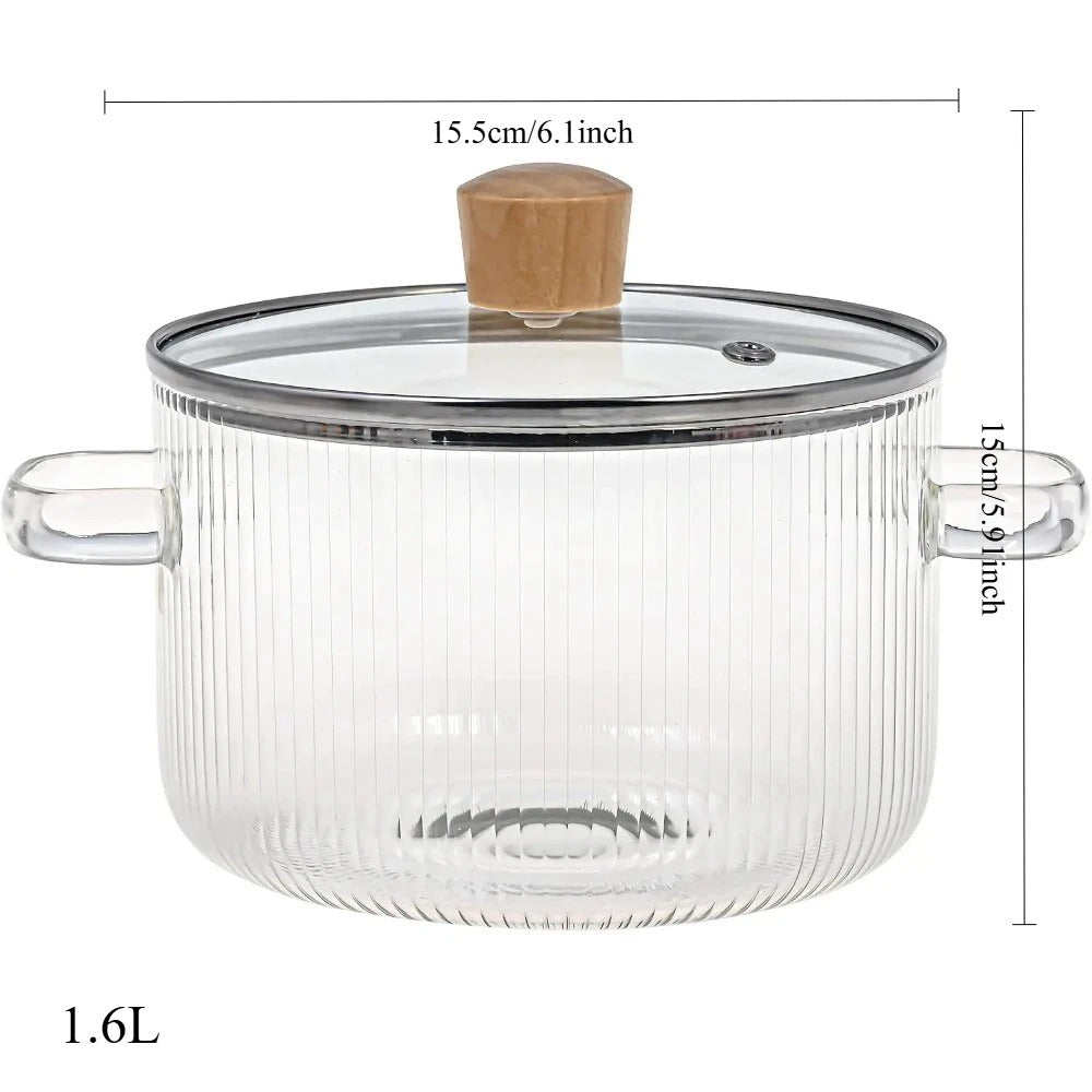 Glass Cooking Pot with Lid