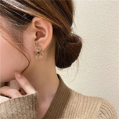 Cute Plush Bunny Stud Earrings