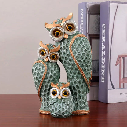 Cute Owl Family Figurine - 3pcs