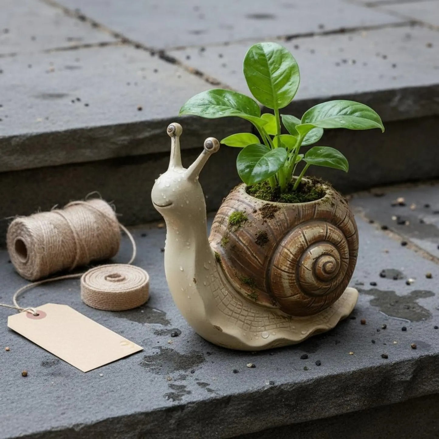 Charming Snail Succulent Planter