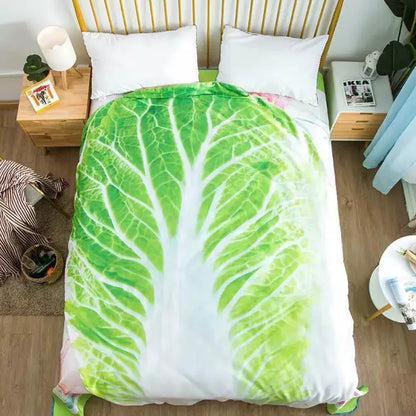 Cabbage Leaf Blanket – Funny Cozy Throw for Nap, Bed, or Office