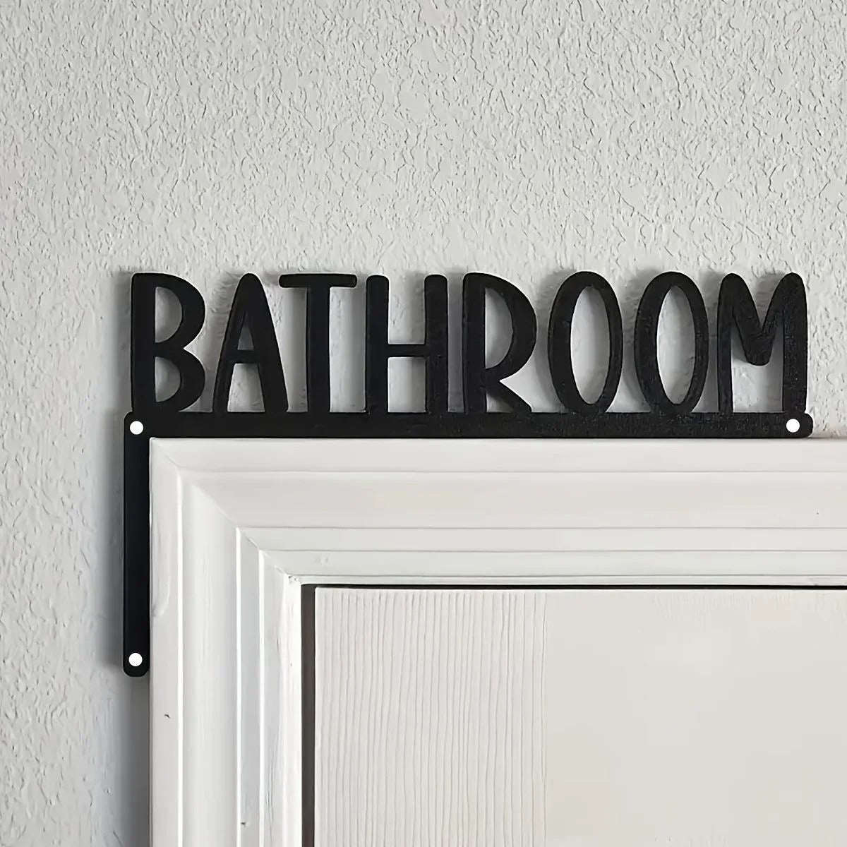 Elegant Metal Bathroom Sign