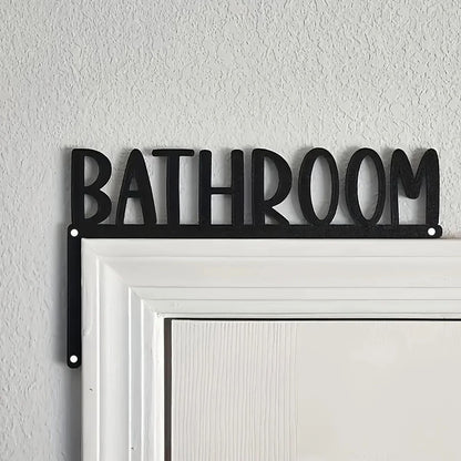 Elegant Metal Bathroom Sign
