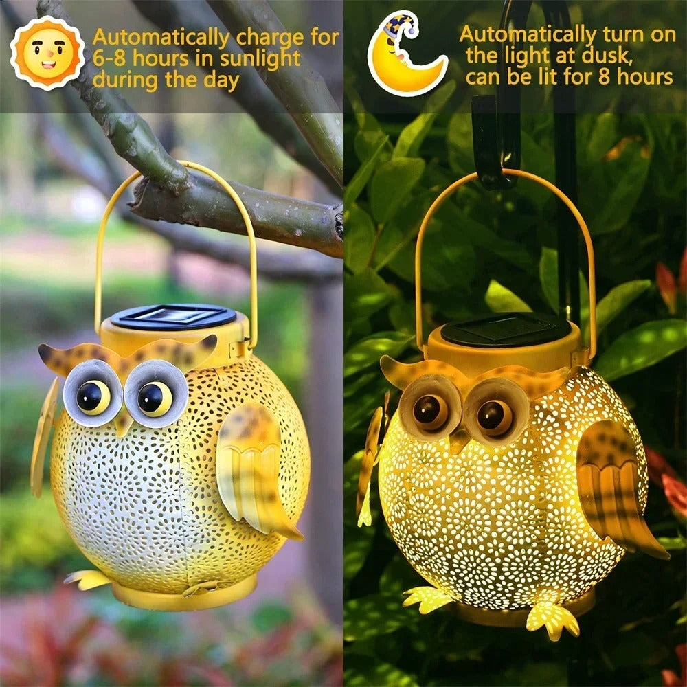 Solar Owl Hanging Lantern – Waterproof Outdoor Decorative Light