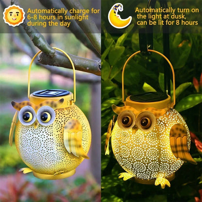 Solar Owl Hanging Lantern – Waterproof Outdoor Decorative Light