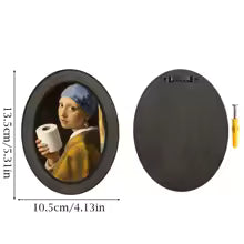 Funny Bathroom Wall Plaque – Girl with Toilet Paper Wooden Oval Wall Art
