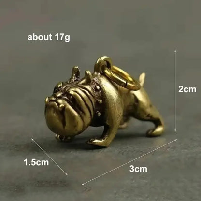 Vintage Brass Bulldog Keychain