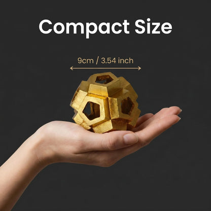 Gold Geometric Orb Sculpture