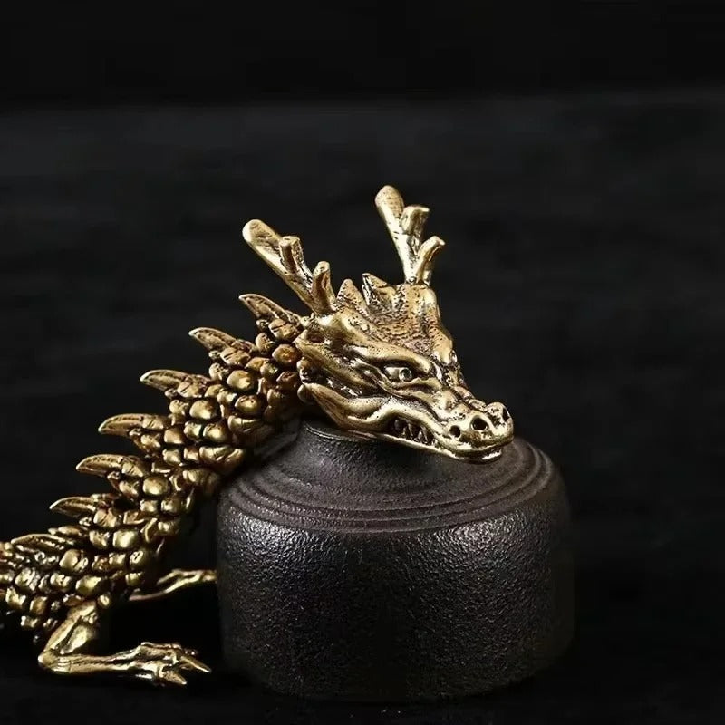 3D Copper Finish Movable Dragon Ornament