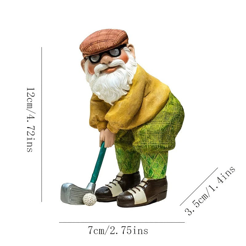 Golf Gnome Resin Statue
