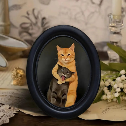 Funny Fighting Cat Desk Decor