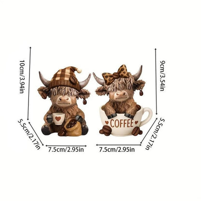 Cute Highland Cow Coffee Figurine (2 Styles)