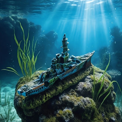 Sunken Ship Aquarium Decoration