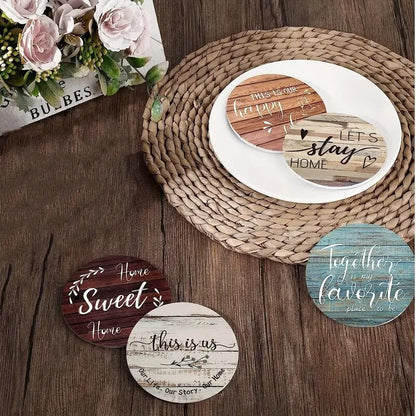 Rustic Quote Coaster Set Wooden  – 6pcs