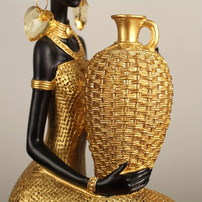 3-Piece African Lady Figurine Set