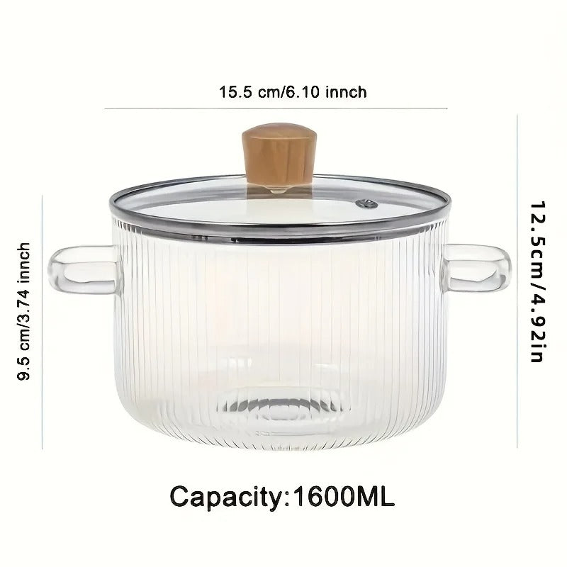 Glass Cooking Pot with Lid