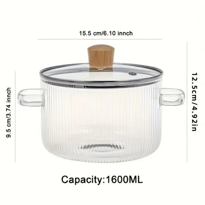 Glass Cooking Pot with Lid