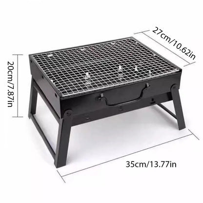 Portable Charcoal BBQ Grill – Foldable Stainless Steel Barbecue for Camping
