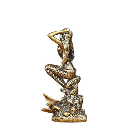 Golden Mermaid Sculpture