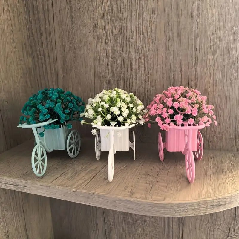 Mini Bicycle Flower Basket - Desktop & Shelf Decor