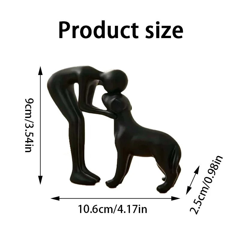 Abstract Human & Dog Figurine