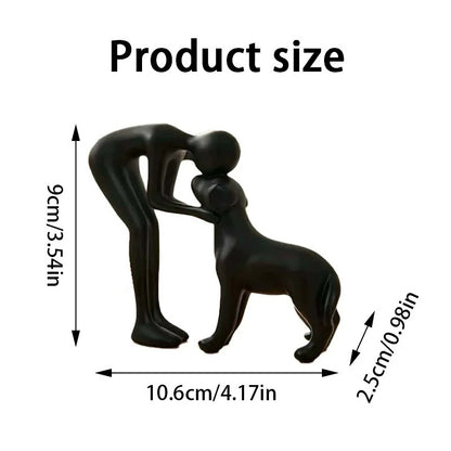 Abstract Human & Dog Figurine